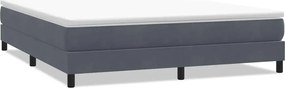 vidaXL sötétszürke bársony rugós ágy matrac nélkül 180x210 cm