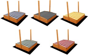 Tető a gyermek fa homokozóhoz Baby Mix 120x120 cm kék-fehér