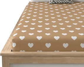 Mikroszálas lepedő CARAMHEART barna 90x200 cm