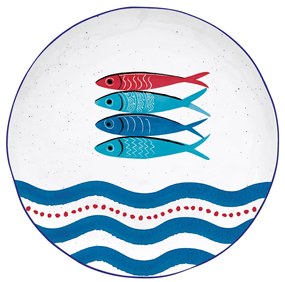Szardínia hal mintás porcelán lapostányér