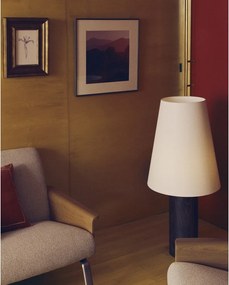 Fehér-sötét natúr színű állólámpa textil búrával (magasság 110 cm) Marga – Kave Home