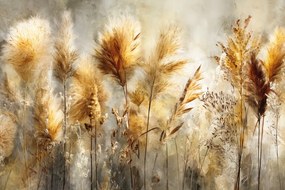 Fotótapéta Flizelina Pampas Fű Kalász Pehely Természet Boho 368x254 ragasztó