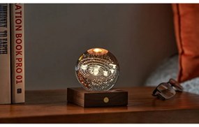 Sötétbarna szabályozható asztali lámpa üveg búrával (magasság 12 cm) Amber – Gingko