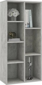 betonszürke szerelt fa könyvszekrény 50 x 25 x 106 cm
