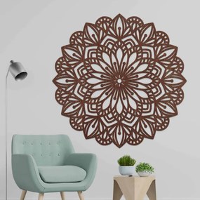 Fából készült mandala a falon virágesszencia | ESSENTIA