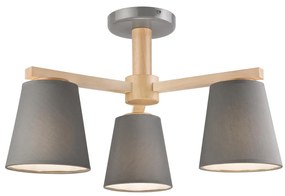ELLIE 3xE27/60W/230V szürke/bükk mennyezeti lámpa