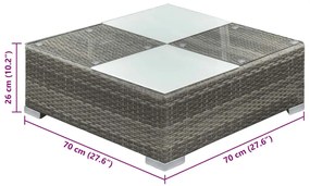 vidaXL 6-részes szürke polyrattan kerti bútorszett párnákkal