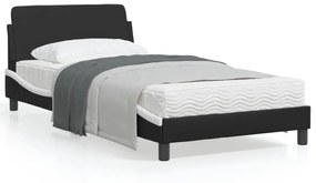 fekete és fehér műbőr ágykeret Dover 100x200 cm