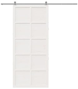 Istállóajtó Fehér 80 x 210 cm Tömör fenyőfa