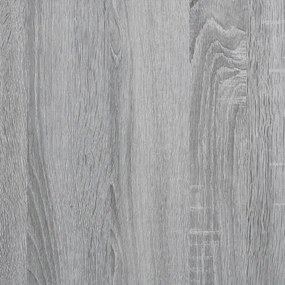 szürke sonoma színű szerelt fa kisasztal kerekekkel 50x30x55 cm