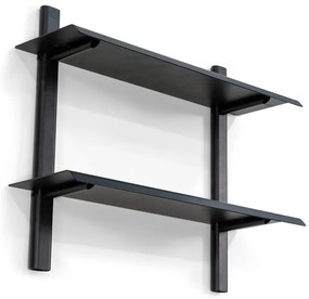 Fekete többszintes fém fali polc 60 cm Hola – Spinder Design