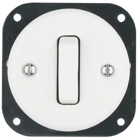 Bohemia-Design - Retro porcelán egyszeres keret nélküli kapcsoló, 1-es, fehér