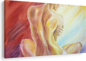 Pihenő nő képe, olajfestmény (90x60 cm)