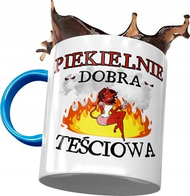 Kék bögre anyósnak, fényképes nyomott mintás ajándék