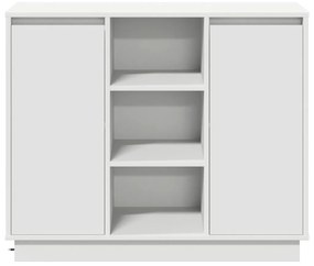 LED-es oldalszekrény Fehér 90x32x75 cm Mérnöki fa