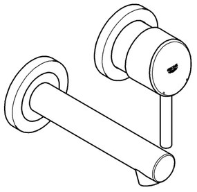 GROHE 19575001 - Kétlyukú mosdócsaptelep CONCETTO 147 mm fényes króm