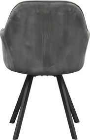 Forgó étkezőszék, sötétszürke Velvet szövet, SAMANTA