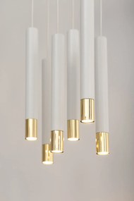 SIGMA LIGHTING 33390 SOPEL Hengeres Függesztett Lámpa Fehér, Arany GU11 IP20