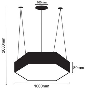 LED Csillár zsinóron LED/100W/230V 4000K átm. 100 cm