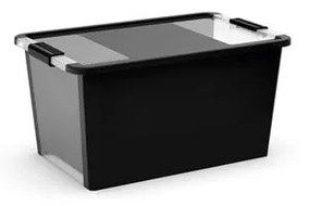 Fekete fedeles műanyag tárolódoboz 55x35x28 cm Bi-Box L – KIS