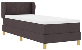 Box Spring Ágy matraccal - Sötétbarna, 80x200 cm, Szövet