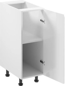 Alsószekrény, fehér/fehér extra magasfényű, jobbos, AURORA D30