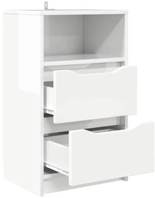vidaXL Éjjeliszekrények 2 pcs Magas Fényű Fehér 40 x 30 x 467 cm