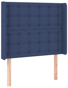 kék szövet LED-es fejtámla 93x16x118/128 cm