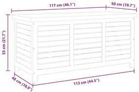 tömör eukaliptuszfa kerti tárolóláda 117 x 50 x 55 cm