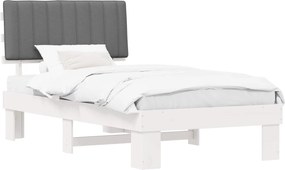 vidaXL Ágykeret Kárpitozott Fejtámlával Világosszürke 100 x 200 cm