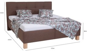 Kárpitozott ágy matraccal és ágyneműtartóval MARIA 160x200 cm barna