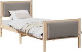 vidaXL Ágykeret fejtámlával Tópszínű 80 x 200 cm szövet
