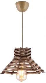 Mennyezeti lámpa, fa és bambusz utánzat búrával, állítható kábellel
 - ZVON