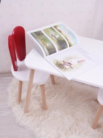 Gyerekasztal székekkel Bunny One Chair Set - Red, White