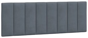 sötétszürke bársony ágykeret LED-világítással 140 x 200 cm