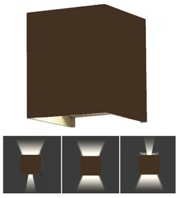 LED Kültéri fali lámpa LED/11W/230V 3000K IP65 barna