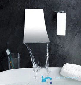 Fali EYN SU3875 mosdócsaptelep LED-világítással és vízeséses kifolyóval, króm felülettel