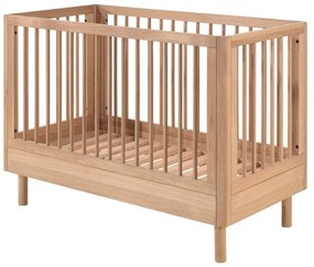 Natúr színű tölgyfa babaágy állítható magassággal 60x120 cm Forrest – Vipack