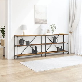 Konzolasztal Régi Fa 200x30x75 cm Műanyag Fa és Acél