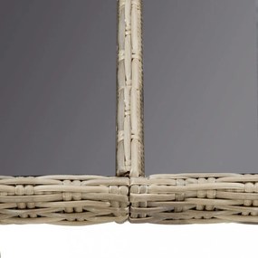 barna üveg és polyrattan kerti étkezőasztal 200 x 100 x 74 cm