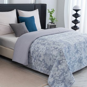 FLOWERS ágytakaró kék/szürke Méret: 200 x 220 cm