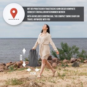 MIADOMODO Függő hintaszék kintre-bentre antracit