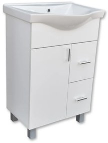 VivaStyle BIANKA 55 lábon álló fürdőszobabútor 2 fiókos Sanovit ALBATROS 10055 mosdókagyló 55x45 cm