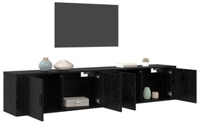 vidaXL Fali TV szekrény szett 2 pcs Fekete tölgy 100 x 34,5 x 40 cm