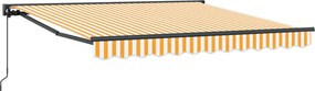 vidaXL Behúzható napellenző Sárga és Fehér 300 x 250 cm