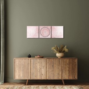 Kép - Rózsaszín mandala (órával) (90x30 cm)