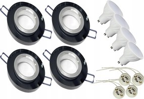 4x Kerek üveg halogén lámpatest+LED GU10 5W