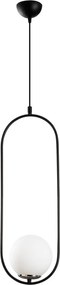 Fekete-fehér függőlámpa üveg búrával Mudoni – Opviq lights