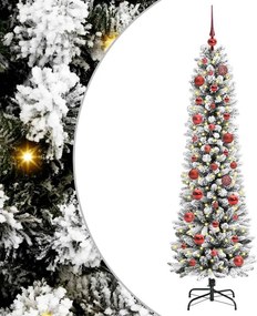 vidaXL Mű karácsonyfa 150 LED-del Fehér 150 cm PVC és Fém és Műanyag