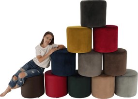 Puff, piros textilbőr, TOP 45